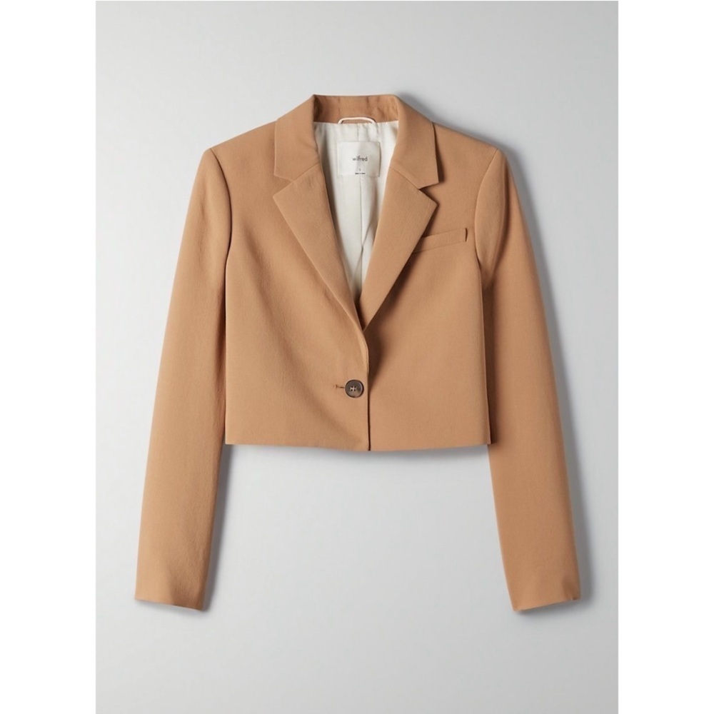 Wilfred | La Paz Cropped Blazer Jacket Tan Size Xxs Aritzia